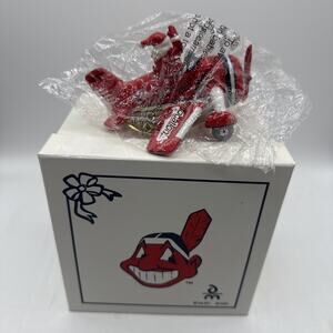 Danbury Mint 2007 Christmas Ornament Santa in a Victory Plane Chief Wahoo